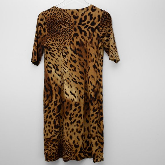 Tommy Bahama Dress Serengeti Spots Animal Print Mini V-neck Brown Black Size XS - Picture 2 of 5